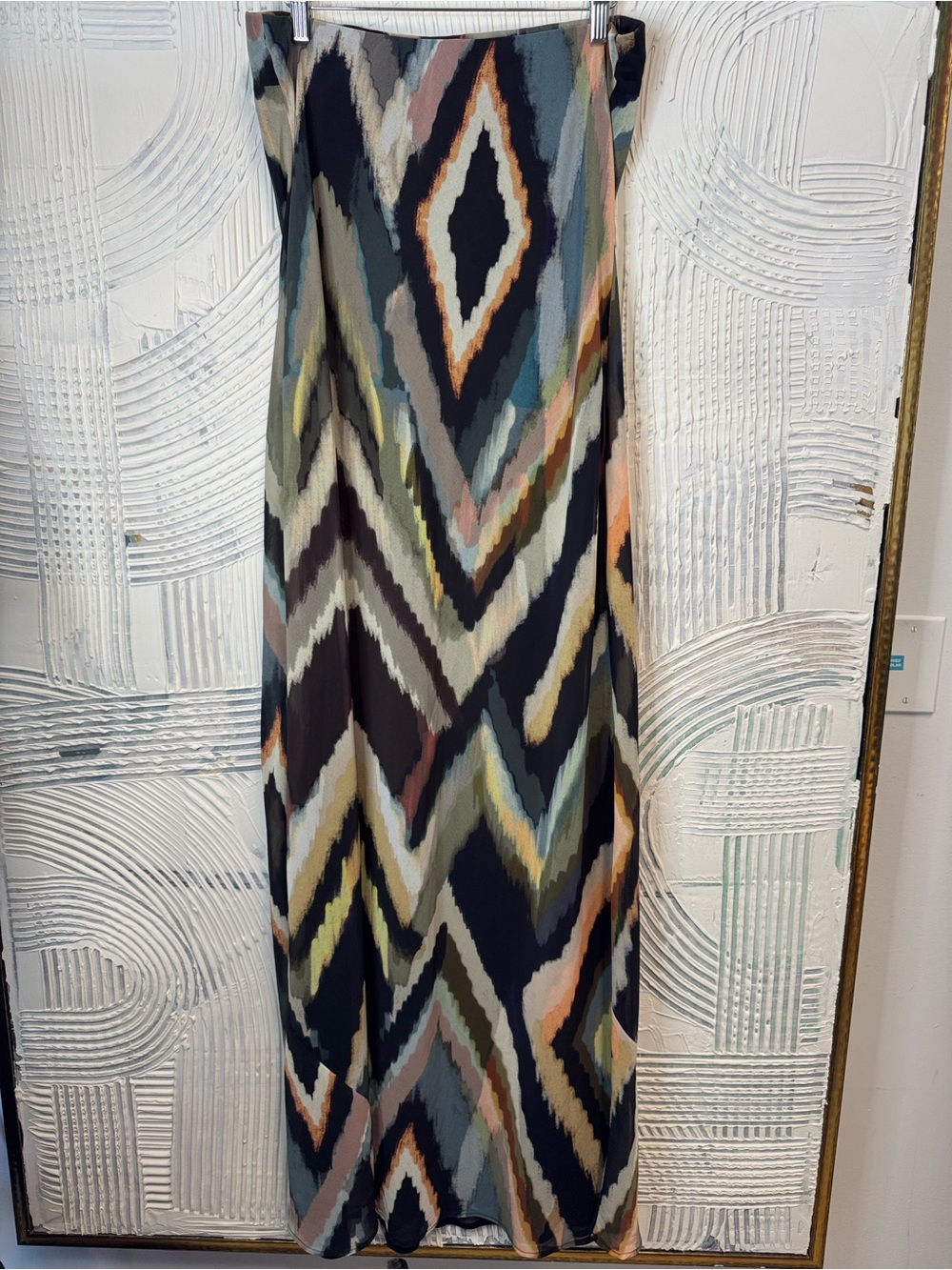 Anthropologie Strapless Maxi Dress, Abstract Print, Sheer with Black Slip N0779 - Picture 5 of 6